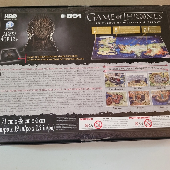 Game of Thrones 4D Puzzle of Westeros Essos 4D Cityscape [891Piece] - Picture 5 of 8